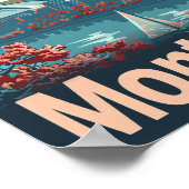 モントリオールカナダヴィンテージレトロ旅行イラストレーション ポスター (角)