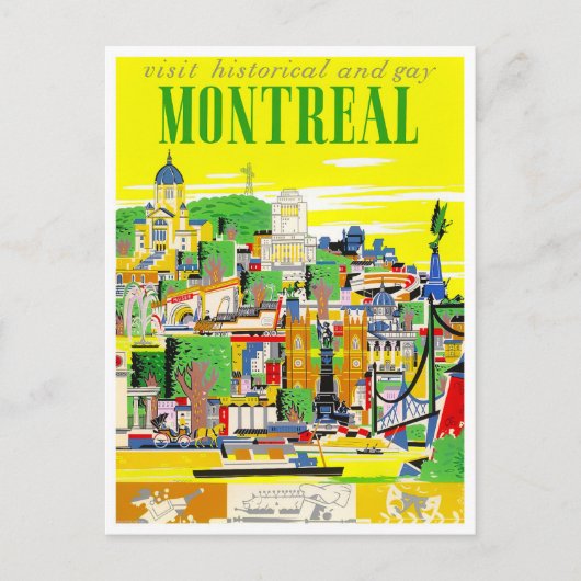 モントリオールカナダヴィンテージ旅行はがき ポストカード (正面)