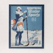 モントリオールカナダヴィンテージ旅行ポスター ジグソーパズル (縦)