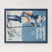 モントリオールカナダヴィンテージ旅行ポスター ジグソーパズル (横)