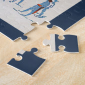 モントリオールカナダヴィンテージ旅行ポスター ジグソーパズル (側面)