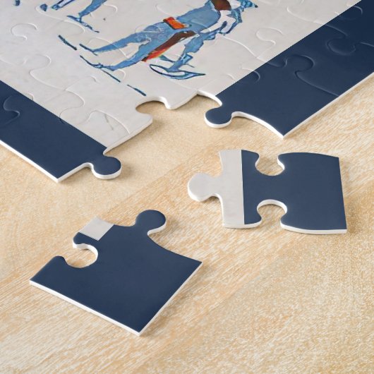 モントリオールカナダヴィンテージ旅行ポスター ジグソーパズル (側面)