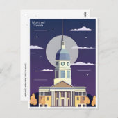 モントリオールカナダヴィンテージ観光イラストレーションシティ ポストカード (正面/裏面)