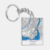 モントリオールケベックカナダトラベルシティマップモダン キーホルダー (正面左)