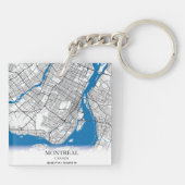 モントリオールケベックカナダトラベルシティマップモダン キーホルダー (裏面)