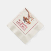 モントリオールケベックPoutineリングや輪オンバチェロレッテ 縁ありカクテルナプキン (角)