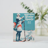 モントリオール冬スポーツヴィンテージポスタースキー1924 ポストカード (スタンド正面)