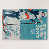 モントリオール冬季スポーツ ヴィンテージポスター スキー 1924 ジグソーパズル (横)
