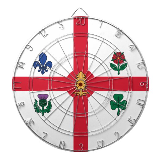 モントリオール国旗(ケベック、カナダ) ダーツボード (正面)