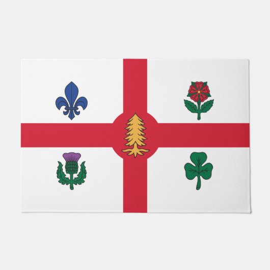 モントリオール国旗(ケベック、カナダ) ドアマット (正面)