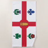 モントリオール国旗（ケベック、カナダ） ビーチタオル (正面)