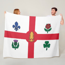 モントリオール国旗（ケベック、カナダ） フリースブランケット