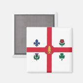 モントリオール国旗（ケベック、カナダ） マグネット (正面/裏面)