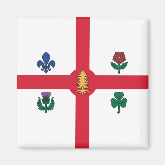 モントリオール国旗（ケベック、カナダ） マグネット (正面)