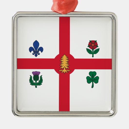 モントリオール国旗（ケベック、カナダ） メタルオーナメント (正面)