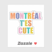 モントリオール市タイポグラフィモダンカラフル シール (シート)