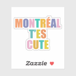 モントリオール市タイポグラフィモダンカラフル シール