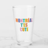 モントリオール市タイポグラフィモダンカラフル タンブラーグラス (正面)