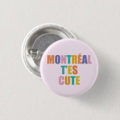 モントリオール市タイポグラフィモダンカラフル 缶バッジ (正面&裏面)