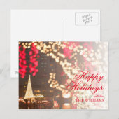 モントリオール市内の輝くクリスマスツリー シーズンポストカード (正面/裏面)