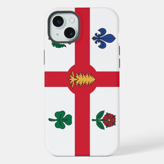 モントリオール旗 Apple iPhone 15 Plus ケース (裏面)