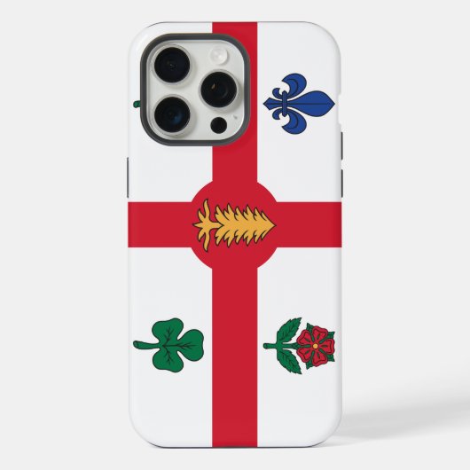 モントリオール旗Apple iPhone 15 Pro Maxケース iPhoneケース (裏面)