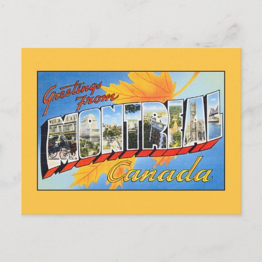 モントリオール・カナダからのヴィンテージの挨拶 ポストカード (正面)