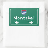 モントリオール、カナダの交通標識 長方形シール (バッグ)