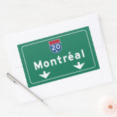 モントリオール、カナダの交通標識 長方形シール (封筒)