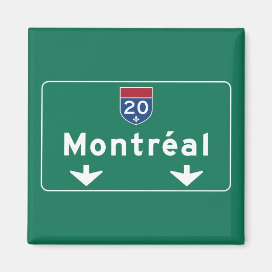 モントリオール，カナダロードサイン マグネット (正面)