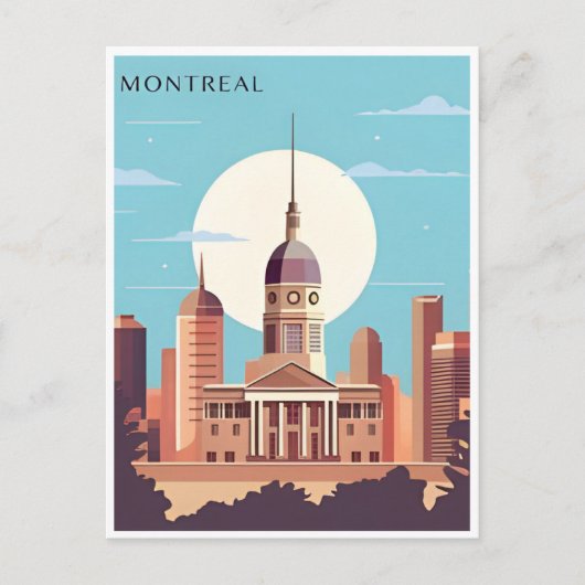 モントリオール、カナダヴィンテージ旅行からの挨拶 ポストカード (正面)