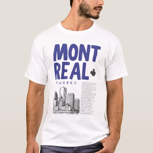 モントリオール ケベック州 カナダ スカイライン Tシャツ (正面)