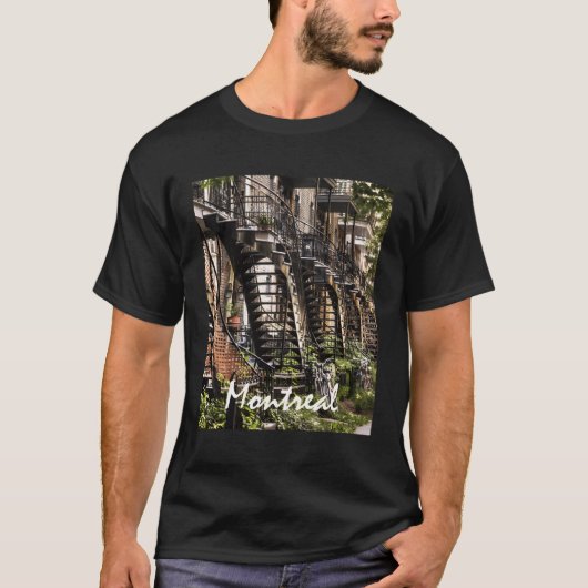 モントリオール・ケベック・カナダ階段の写真 Tシャツ (正面)