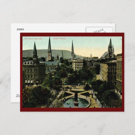 モントリオール ヴィクトリア広場 ヴィンテージ ポストカード (正面/裏面)
