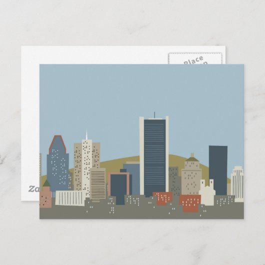 モントリオール(漫画風) ポストカード (正面/裏面)