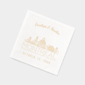 モントリパーソナライズされたア結婚のナプキンスゴールドフォイル 箔ナプキン (左)