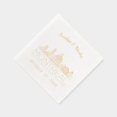 モントリパーソナライズされたア結婚のナプキンスゴールドフォイル 箔ナプキン (右)