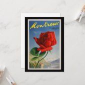 モントルー・スイス、ヴィンテージ旅行ポスター、 カード (正面/裏面インサイチュ)