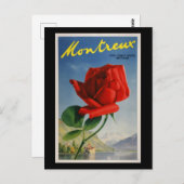 モントルー・スイス、ヴィンテージ旅行ポスター、 ポストカード (正面/裏面)