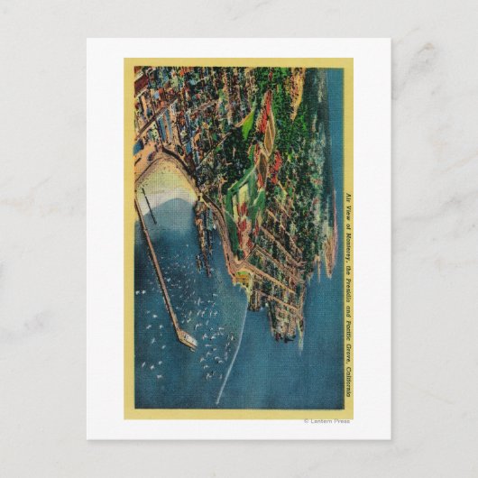 モントレーとプレシドーのエアビュー ポストカード (正面)