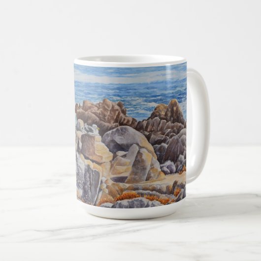 モントレーの険しい海岸線 コーヒーマグカップ (正面右)