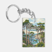 モントレーカリフォルニアヒノキ海海岸 キーホルダー (正面左)