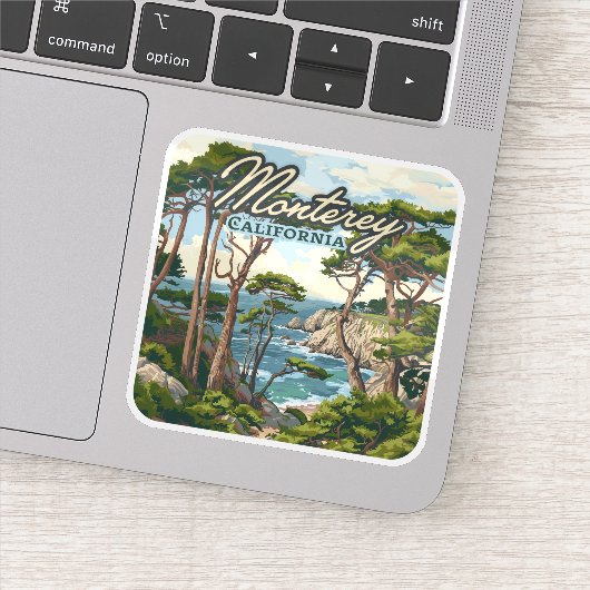 モントレーカリフォルニアヒノキ海海岸 シール (詳細)