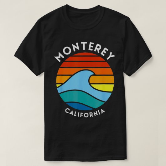モントレーカリフォルニアレトロウェーブ Tシャツ (デザイン正面)