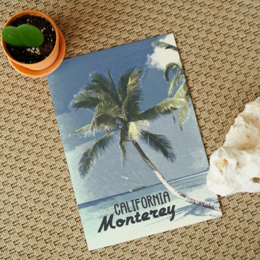 モントレーカリフォルニアヴィンテージビーチトラベルアート ポストカード