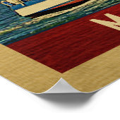 モントレーシルボートヴィンテージトラベルカリフォルニア ポスター (角)