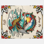 モントレータトゥーデザイン:シンボル – 60"x80" フリースブランケット (正面(横))