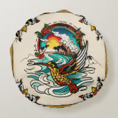 モントレータトゥーデザイン:強さのシンボル – ラウンドクッション (裏面)