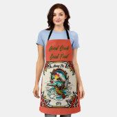 モントレータトゥーデザイン：強さの象徴 –  エプロン (着用した状態)