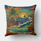 モントレートロピカルタトゥーアートピロー クッション (裏面)